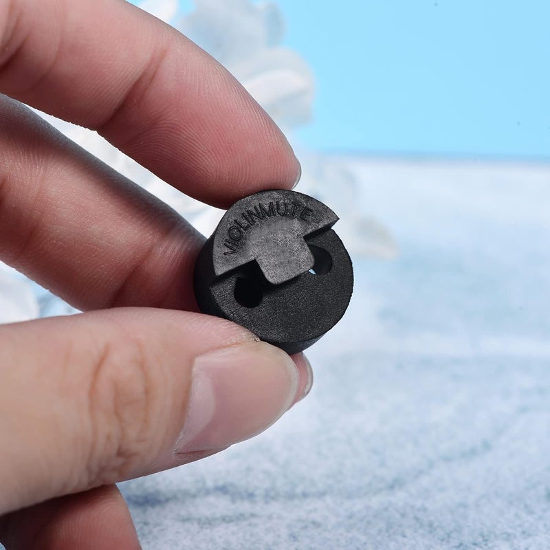 Mihey 4 Pack Violin Mute Small Viola Mute Practice Mute Silencer Round Tourte Style Black Rubber - Image 5