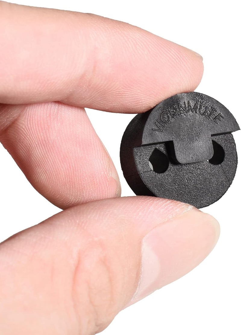 Mihey 4 Pack Violin Mute Small Viola Mute Practice Mute Silencer Round Tourte Style Black Rubber - Image 4