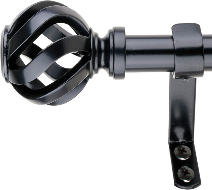 CAGE 1 CURTAIN ROD SET 36 TO 72 INCHES BLACK