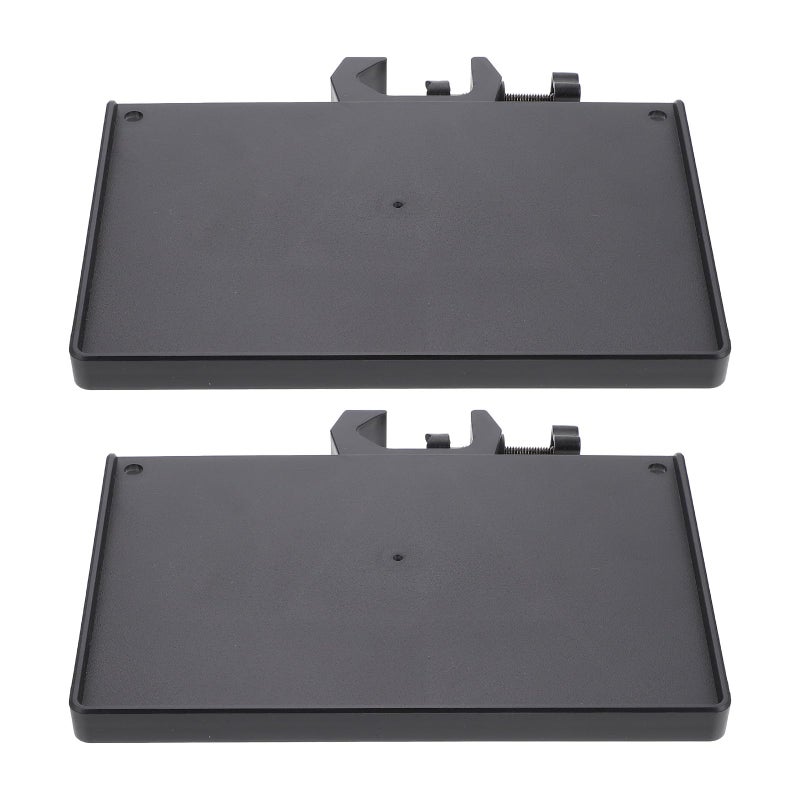 2pcs Black ABS Microphone Stand Tray With Clamp 20x14cm Sound Holder Rack - Image 2