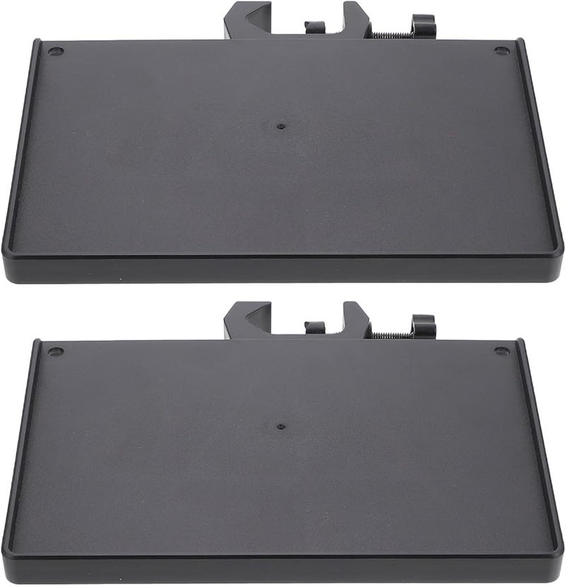 2pcs Black ABS Microphone Stand Tray With Clamp 20x14cm Sound Holder Rack - Image 1