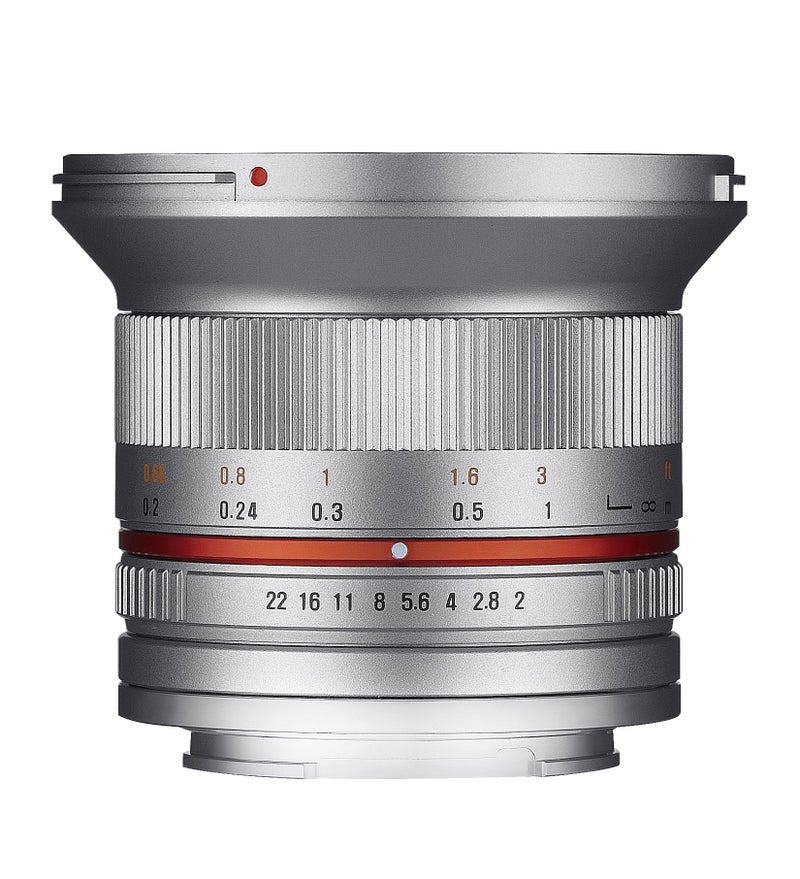 Samyang SY12M-E-SIL 12mm F2.0 Ultra Wide Angle Lens for Sony E Cameras, Silver - Image 2