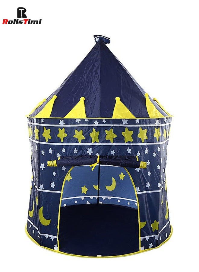RollsTimi  Kids Tents Foldable Play House Baby Play Tent Portable Games Play House Castle Toys for Indoor & Outdoor Use,Blue - Image 1