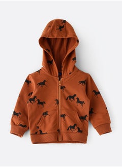 All over printed jacket with hood