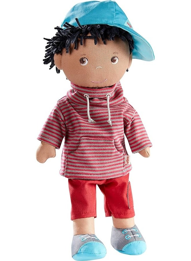 HABA William 12" Soft Boy Doll - Machine Washable with Removable Clothing and Embroidered Face - Image 1
