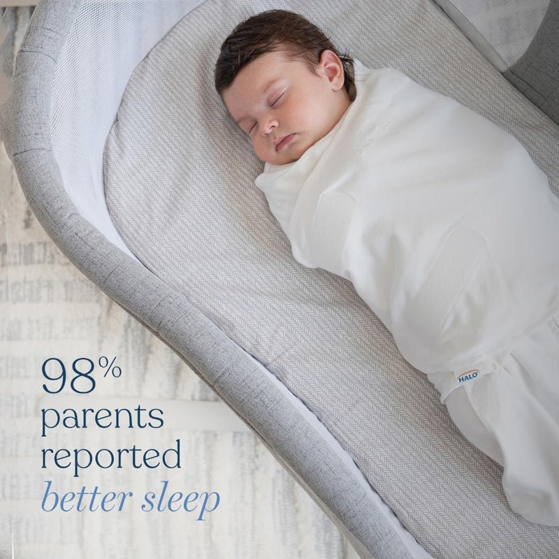 HALO Micro-Fleece Sleepsack Swaddle, 3-Way Adjustable Swaddle Blanket for Newborn and Infants, TOG 3.0 for Cold Climates, Hip Healthy, Block Flower, Newborn, 0-3 Months - Image 3