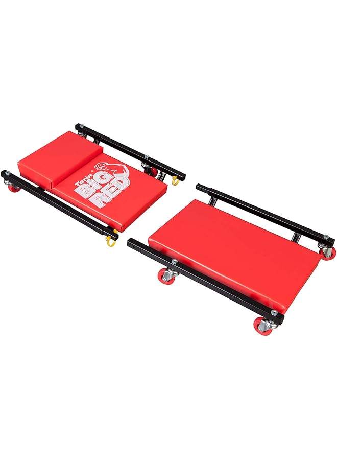 بيج ريد عربة ميكانيكية Ar7565B Torin Rolling Garage/Shop Creeper: قطعتان، مقاس 36 بوصة، مبطنة، مع مسند رأس و6 عجلات، لون أحمر - Image 5