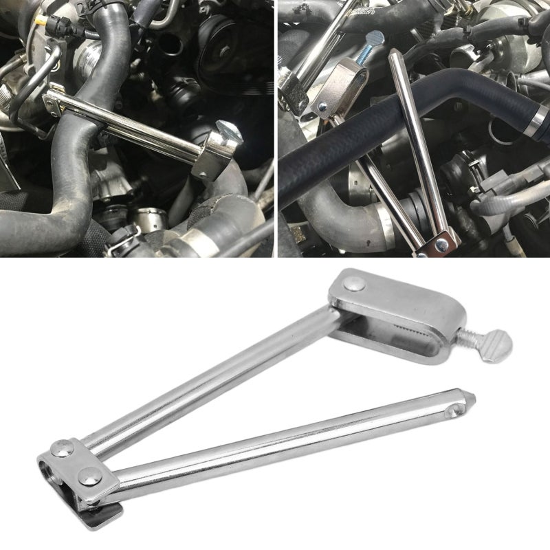 Bar Type Hose Clamp: Steel Alloy Material With Chrome Plating - Smooth Edges Professional Hose Clamp Tool for Automotive Repair, Brake Fuel Hose Maintenance - Image 1