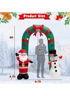 8FT Christmas Inflatables Archway, Santa Claus and Snowman Archway with LED Lights, Christmas Outdoor Blow up Yard Decoration for Christmas Party Holiday Outdoor Lawn (C) - pzsku/Z9E3E2F92629486D1E527Z/45/_/1731051430/7b313853-fd07-4a02-b501-335d77f8e767