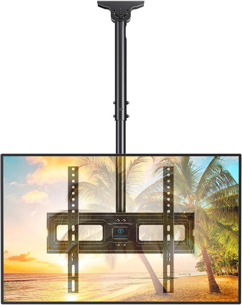 PERLESMITH Ceiling TV Mount for 26-65 inch Flat Screen Displays, Max VESA 400x400mm, Hanging Adjustable Ceiling TV Bracket Fits Most LCD LED OLED 4K TVs, Pole Ceiling Mount Holds up to 110lbs, PSCM2 - Image 1