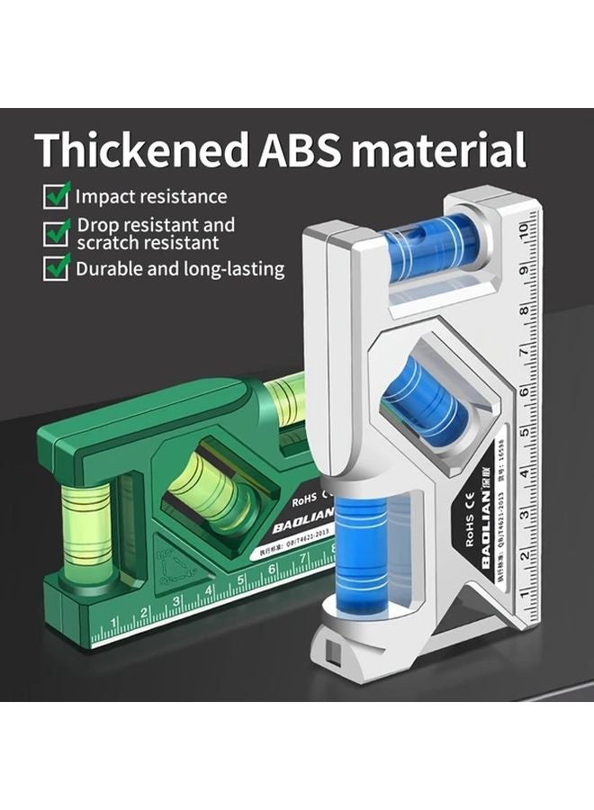 Green 105mm Magnetic Base Mini Level Ruler High Precision 3 Bubble Indicator - Image 3