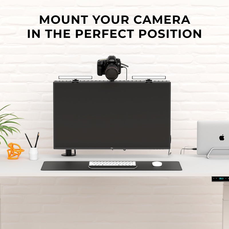 HumanCentric DSLR Monitor Mount Extra Large, Desk Camera Mounting, Light Webcam, Microphone Shelf for Monitor VESA Arm, Replace Clamp Tripods, 100x100mm Patterns, Aluminum, Hardware Included - Image 5