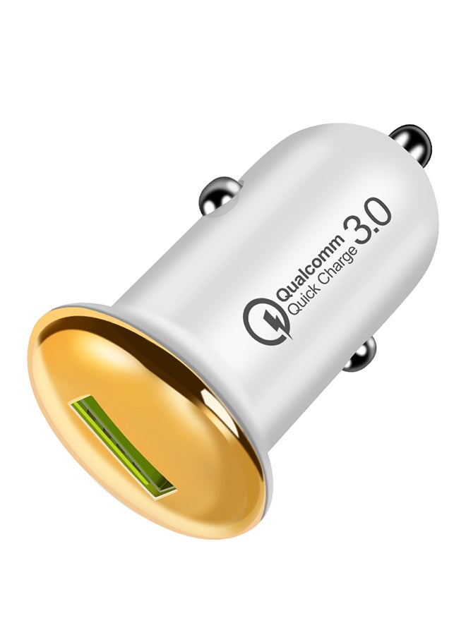 شاحن سيارة سريع بمنفذ USB واحد فضي / ذهبي - Image 1