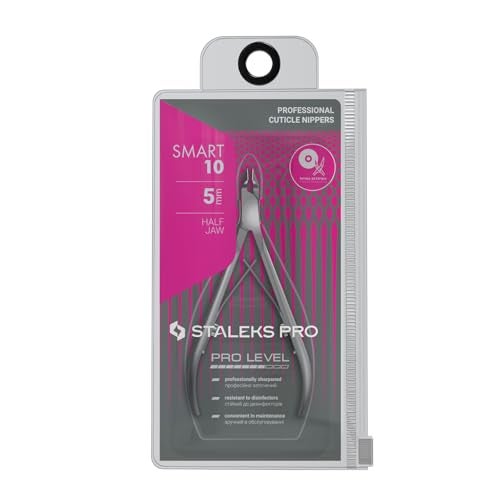 Staleks Pro SMART 10 Cuticle Nippers – 5 mm Blades – Satin Finish – Stainless Steel – Professional Skin Nippers for Classic Manicure & Hardware Use - Image 2