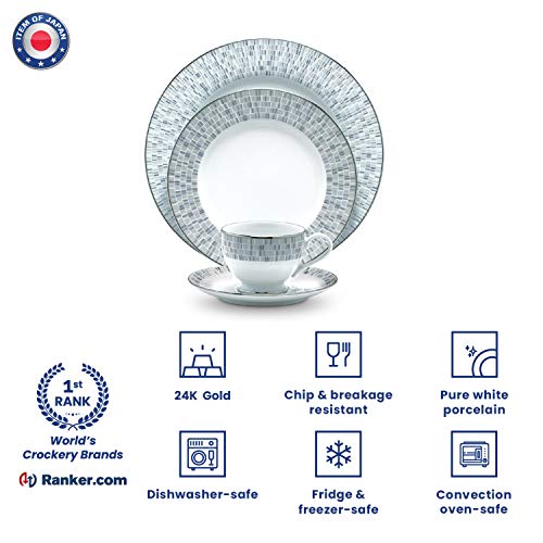 Noritake Japan - Porcelain Katori Set of 6 pcs, Service for 6 - Luxury Dining and Kitchen Set - Hearth Collection Ville De Platine Katori Set - Image 3