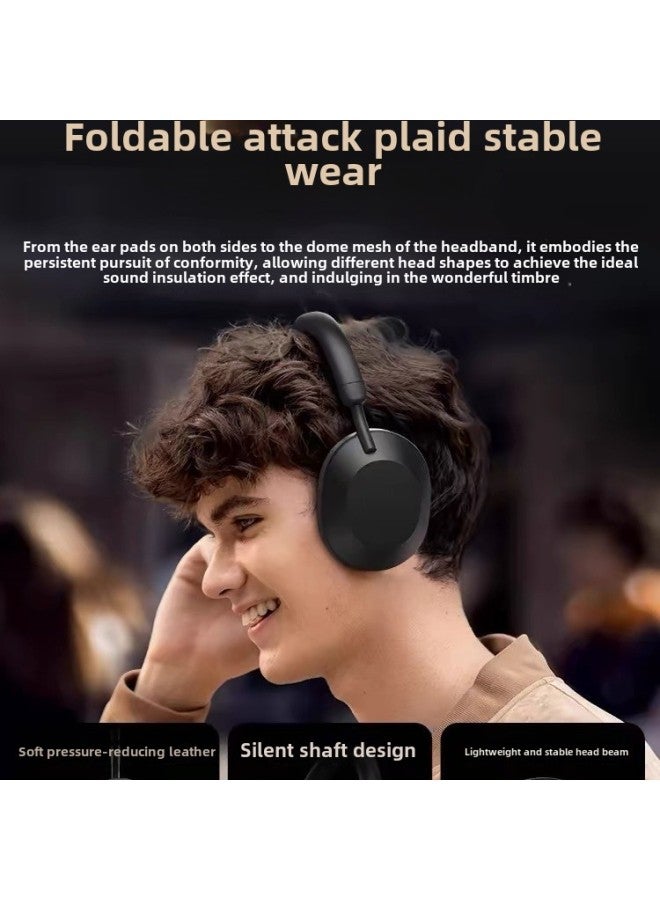 WH-1000XM5 Top-mounted Wireless Bluetooth Headset Top-mounted Version Explosions  Hot Selling-Color:Xm5 Three-dimensional Cotton Black  - Image 4