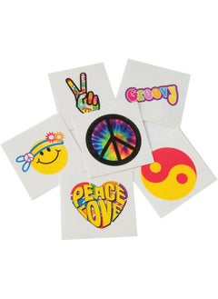 U.S. Toy U.S. Toy 144 Indiviual Assorted Groovy Hippie 60s and 70s Themed Trick or Treat Tattoos 