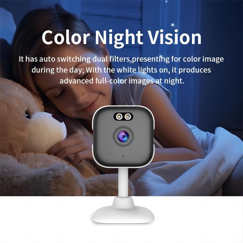 EVERSECU 5Ghz Wired WiFi Camera 2K, Indoor Home Security Cameras for Baby/Elder/Dog/Pet Camera with Phone app,24/7 SD Card Storage, Compatible with Alexa, Supports RTSP&ONVIF(4pack) - Image 4