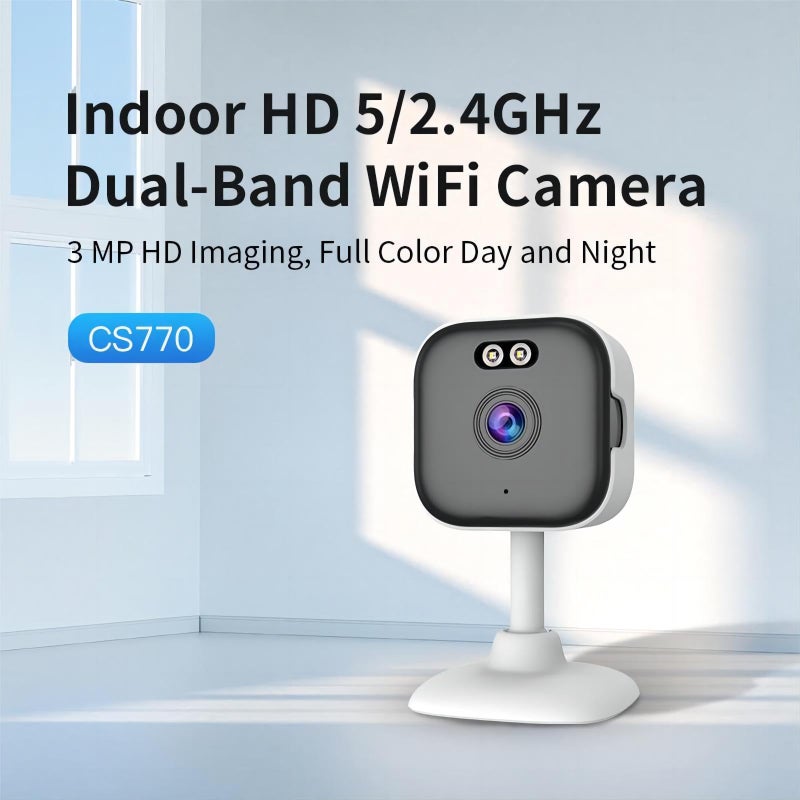 EVERSECU 5Ghz Wired WiFi Camera 2K, Indoor Home Security Cameras for Baby/Elder/Dog/Pet Camera with Phone app,24/7 SD Card Storage, Compatible with Alexa, Supports RTSP&ONVIF(4pack) - Image 2