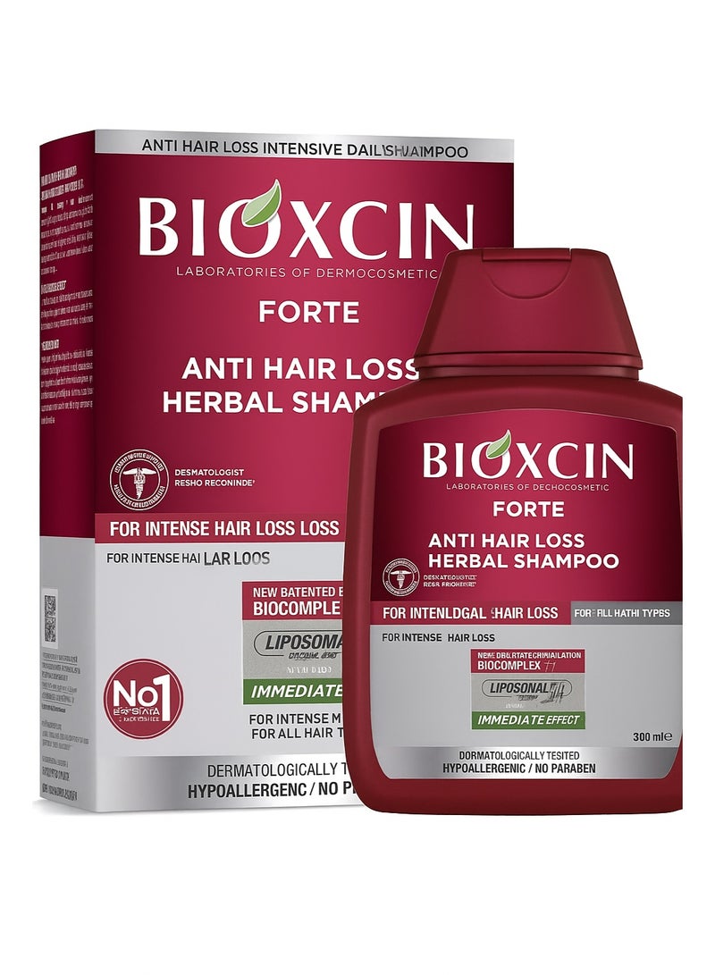 بيوكسين شامبو بيوكسين فورتي العشبي المضاد لتساقط الشعر، عبوة 300 مل، عبوة مجانية 100 مل - Image 1