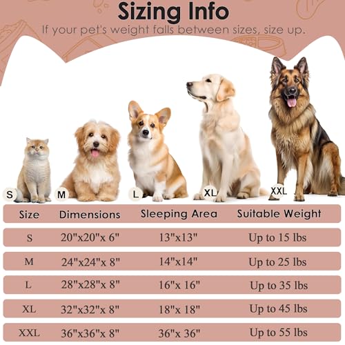Hoewina Extra Large Dog Beds 36 Inch Human Dog Anxiety Relief Comfort Bed Indestructible Chew Proof Pet Beds Pink - Image 3