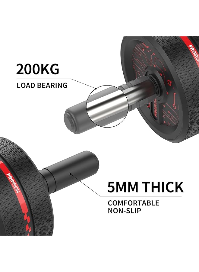 PROIRON Ab Roller Wheel Ab Wheel Exercise Equipment for Core Workout with Anti Slip Handles Abdominal Exercise for Home Gym Fitness Equipment with Knee Pad - Image 3