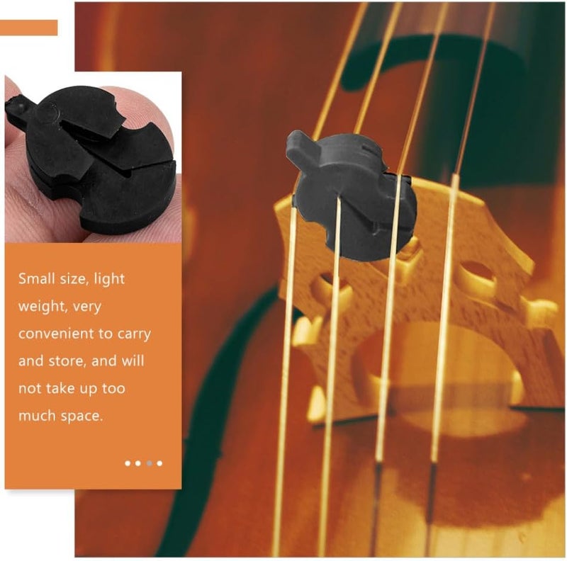 6pcs Violin Mute Violins Violin Practice Mute Viola Mute Violin Small Violin Practical Mute Practical Violin Accessories Bass Mute Violin Parts Violin Replacement Rubber Black - Image 5