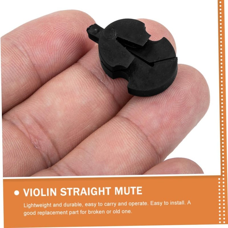 6pcs Violin Mute Violins Violin Practice Mute Viola Mute Violin Small Violin Practical Mute Practical Violin Accessories Bass Mute Violin Parts Violin Replacement Rubber Black - Image 3