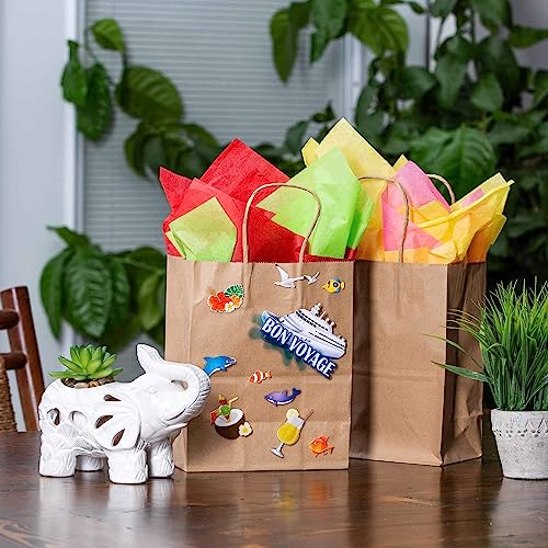 Shoplenty Brown Paper Gift Bags Bulk with Handles 5.25 X 3.25 X 8 [100 Bags] Ideal for Shopping, Packaging, Retail, Party, Craft, Gifts, Wedding, Recycled, Business, Goody and Merchandise Kraft Bag - Image 3