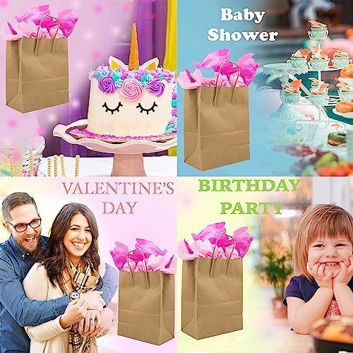Shoplenty Brown Paper Gift Bags Bulk with Handles 5.25 X 3.25 X 8 [100 Bags] Ideal for Shopping, Packaging, Retail, Party, Craft, Gifts, Wedding, Recycled, Business, Goody and Merchandise Kraft Bag - Image 4