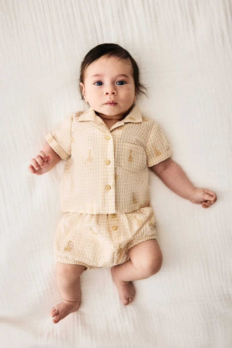 H&M 2-piece cotton seersucker set