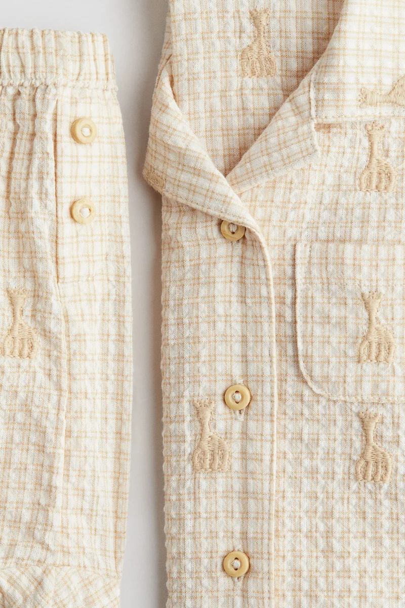 H&M 2-piece cotton seersucker set