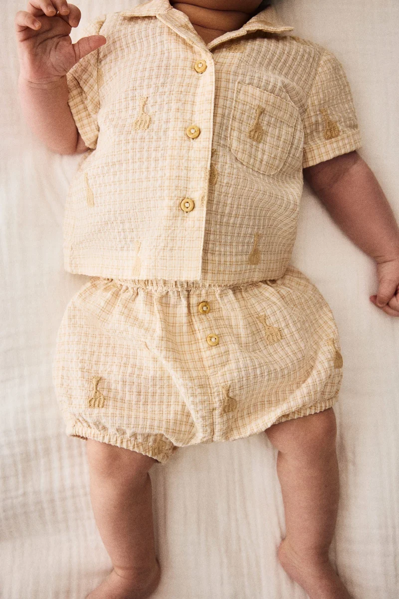 H&M 2-piece cotton seersucker set