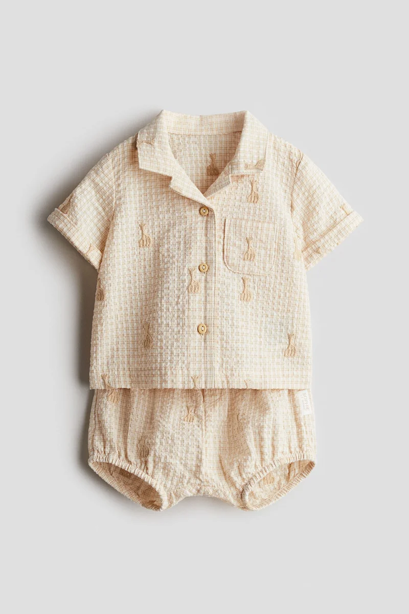 H&M 2-piece cotton seersucker set