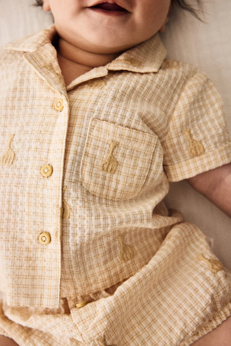 H&M 2-piece cotton seersucker set