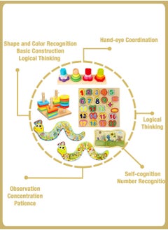 al ostoura toys Basic 5-in-1 Magnetic Pen Maze Knob Board Puzzle Shape Matching Column Trolley Educational Wooden Learning Montessori Toys and Games For Intermediate  - Image 4