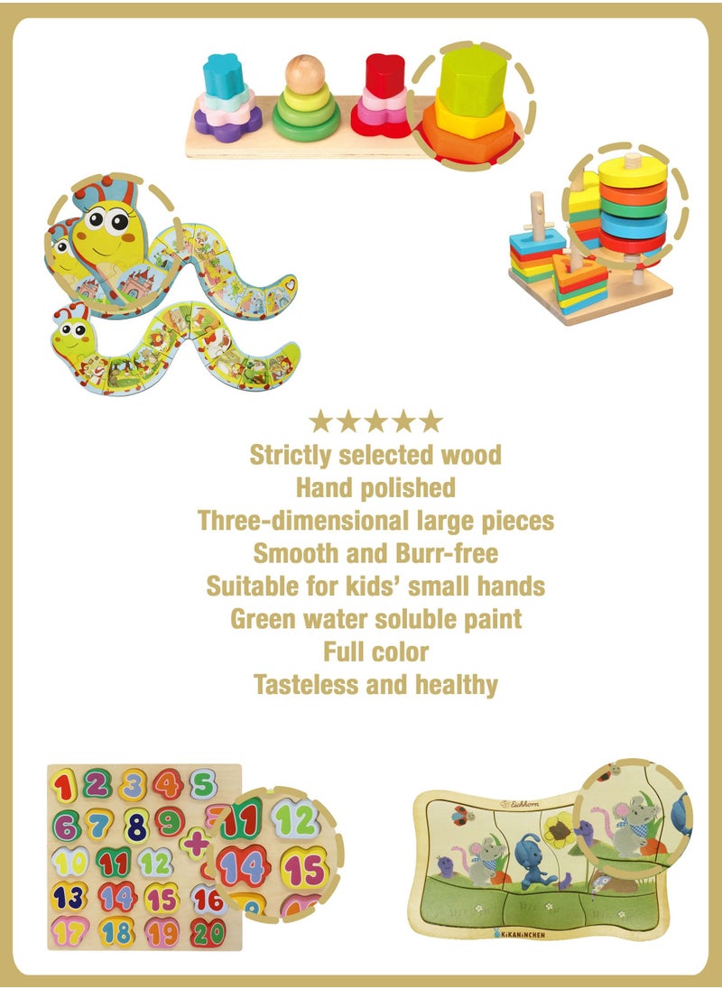 al ostoura toys - Basic 5-in-1 Magnetic Pen Maze Knob Board Puzzle Shape Matching Column Trolley Educational Wooden Learning Montessori Toys and Games For Intermediate - Image 1