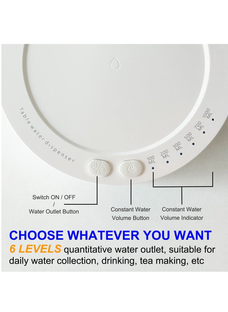 Portable Water Pump Dispenser, Desktop USB Rechargeable Automatic Drinking Water Dispenser for Home, Office, Outdoor, White - Image 5