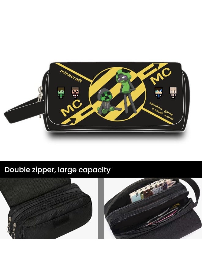 ماين كرافت الطرفية مقلمة طلاب المدارس الثانوية الفتيان والفتيات متعددة الوظائف سعة كبيرة القرطاسية مقلمة - Image 2