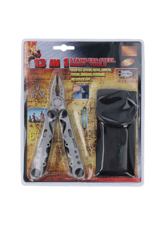 3-in-1 Multi Function Plier with Pouch Grey and Black 6 Inch PPL1368