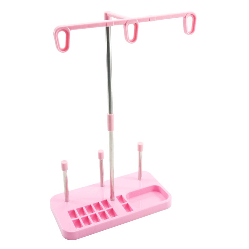 New brothread Light Weight Thread Stand  3 Spools Holder for Domestic HomeBase Embroidery and Sewing Machines  Four Colors for Choices  Pink
