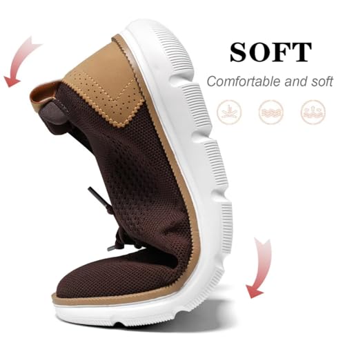 Luogoks Men's Oxfords Lace-Up Lightweight Casual Shoes Dress Shoes Fashion Sneakers Walking Shoes - Image 4