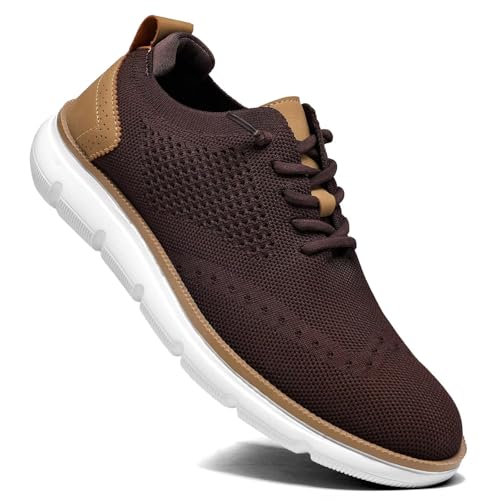 Luogoks Men's Oxfords Lace-Up Lightweight Casual Shoes Dress Shoes Fashion Sneakers Walking Shoes - Image 5