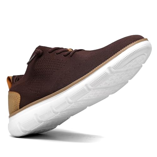 Luogoks Men's Oxfords Lace-Up Lightweight Casual Shoes Dress Shoes Fashion Sneakers Walking Shoes - Image 3