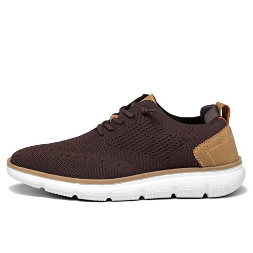 Luogoks Men's Oxfords Lace-Up Lightweight Casual Shoes Dress Shoes Fashion Sneakers Walking Shoes - Image 2