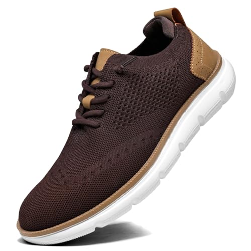 Luogoks Men's Oxfords Lace-Up Lightweight Casual Shoes Dress Shoes Fashion Sneakers Walking Shoes - Image 1