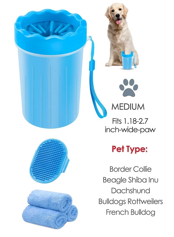 GNAFOTU Dog Paw Cleaner, Washer, Buddy Muddy Pet Foot Cleaner for Small Medium Large Breed Dogs/Cats with 3 absorbent towel - Image 2