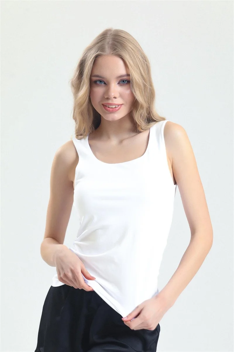 Magic Form 3021 - Combed Fabric Wide Strap Long Undershirt