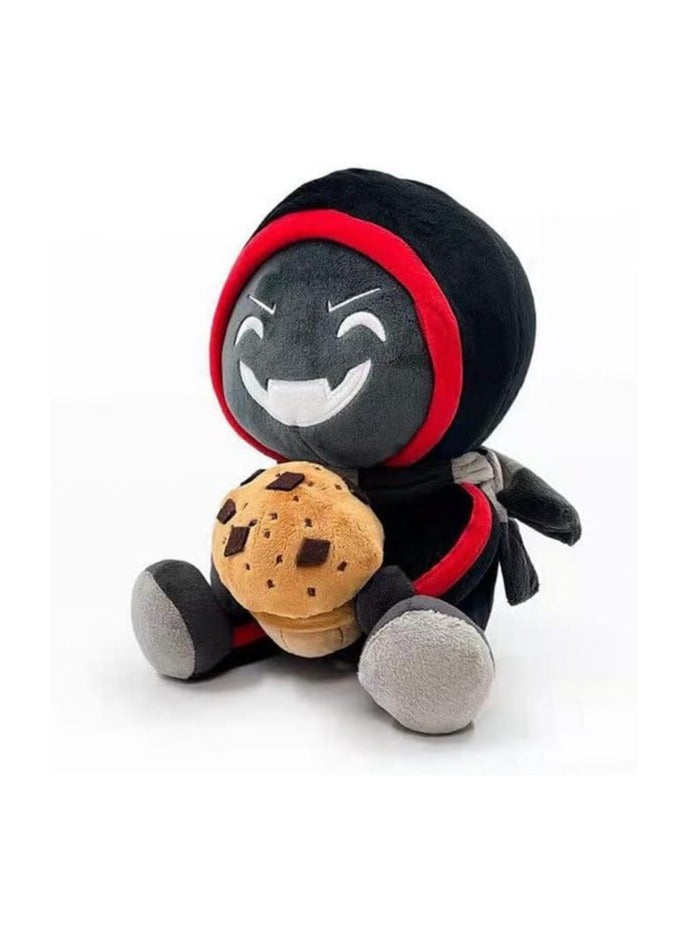 Badboyhalo Game Plush Cartoon Hooded Black Boy Hold Cookie Cake Plush Anime Figure Cute  Devil Doll Decoration  - Image 3