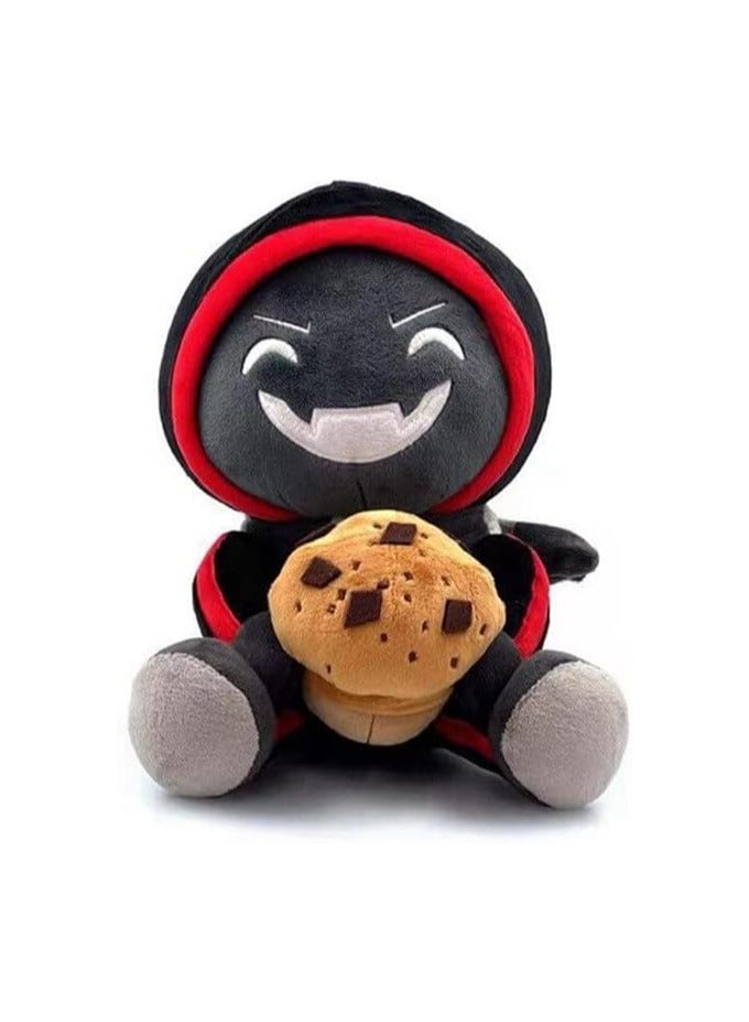 Badboyhalo Game Plush Cartoon Hooded Black Boy Hold Cookie Cake Plush Anime Figure Cute  Devil Doll Decoration  - Image 1
